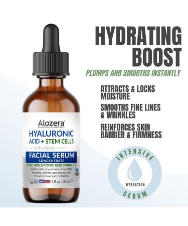 Alozera Vitamin C Body Lotion (2-Pack) and Hyaluronic Acid Serum with Ceramides and Stem Cells Hydrating and Rejuvenating Skincare Duo for Face, Neck and Body, Lightweight, Fragrance-Free, Made in U - Buy Online on GoSupps.com