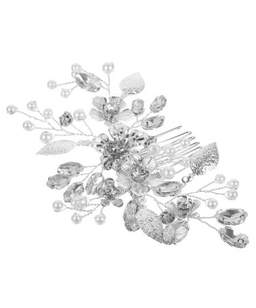 Ipetboom Bridal Hair Comb Clip Hair Accessories Tiara Rhinestone Hair Comb Hair Side Comb Flower Hair Comb Rhinestone Hair Decoration Zinc Alloy Iron Sheets Bride Wedding