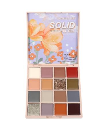 FOMIYES 1 Box of Solid Gel Nail Polish Solid Cream Gel Polish Palette 16 Color Nail Polish Gel Palette Manicure Glue Gels for Acrylic False Nails Art Accessories