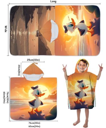 Ultra Soft Microfiber Bathing Poncho for Kids | Absorbent Hooded Towel & Beach Robe for Ages 5-10 | 76x76cm Green - Buy Online on GoSupps.com