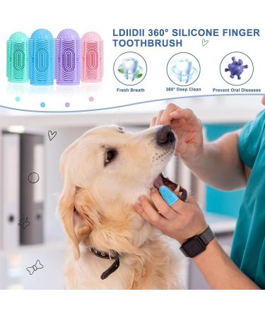 Multi-Colored Dog & Cat Toothbrush Fingerlings - 4 Pack | Ldiidii Dog Toothbrush for Optimal Oral Care - Buy Online on GoSupps.com