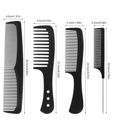Pop Full 4-Piece Hair Comb Set | Antistatic Barber Tooth Combs for Men & Women - Fine & Wide Styling Comb - Buy Online on GoSupps.com