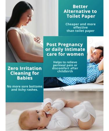 Portable Bidet Shower 500ml | Intimate Peri Bottle for Women | Double Nozzle Podusche with Storage Bag | Perfect for Postpartum Care - Buy Online on GoSupps.com