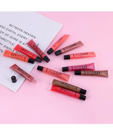 12 Color Shimmery Lip Gloss Set for Women and Girls - Long Lasting, Waterproof, and Sparkling Lip Plumper - Gift Packs of 12 - Buy Online on GoSupps.com