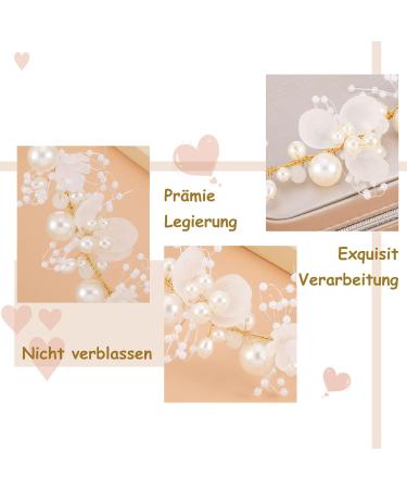 SUSSURRO Head Piece Flower Girl Headband Head Vines Gold Pearl Headband Pearl and Evening Party Flower Crown Headpiece Princess Crystal Girl Hair Accessories - Buy Online on GoSupps.com