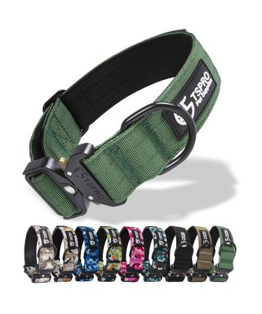 Tspro premium dogs collar with bright patch-thick collar for dogs adjustable with robust quick lock metal buckle-suitable for small medium and large dogs (green-L) patch version size L- (adjustable 42.5cm-65cm) green - Buy Online on GoSupps.com