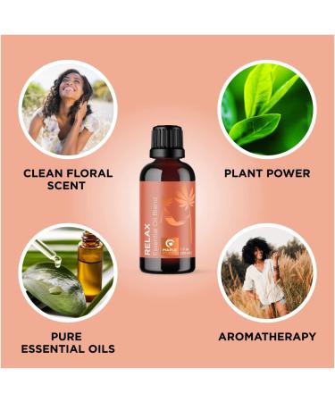 Relaxing Essential Oil Blend for Diffuser - Stress Support with Lavender, Geranium, Chamomile, Ylang Ylang - Home & Travel Aromatherapy - Buy Online on GoSupps.com