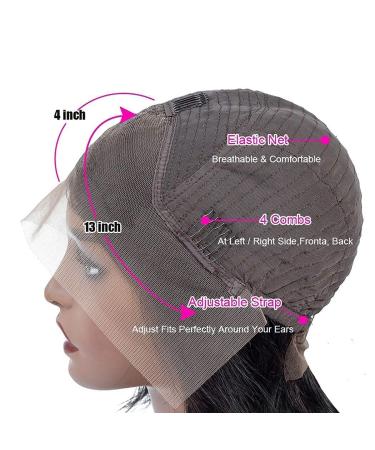 200% Density 13x4 Lace Frontal Human Hair Wig | Transparent Water Wave & Deep Wave | Wet and Wavy | Pre Plucked & Glueless | 16 Inch - Buy Online on GoSupps.com