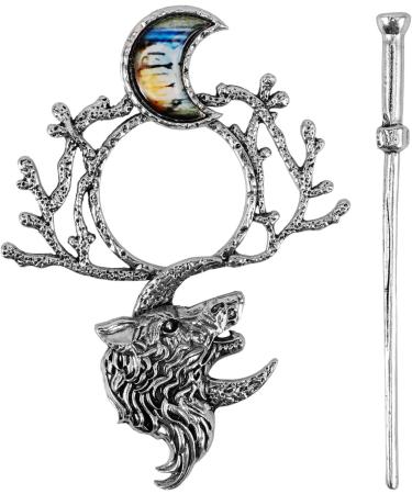 minkissy Viking Wolf Moon Hair Clips: Vintage Celti-c Knot Shawl Hairpins Retro Silver Alloy Viking Hair Barrette Hair Sticks for Women Girls Birthday Jewelry Accessories - Buy Online on GoSupps.com