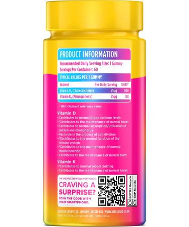 Wellgard Vitamin D3 K2 Gummies Vitamin D3 K2 Gummies Supports Bone Health Immune System and Muscle Health - Buy Online on GoSupps.com