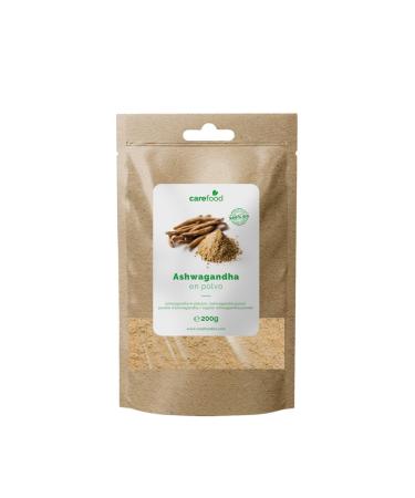 Carefood - Ashwagandha Powder 100% Organic - Ashwagandha Organic Natural Adaptogen Powder Suitable for Vegans - 200g