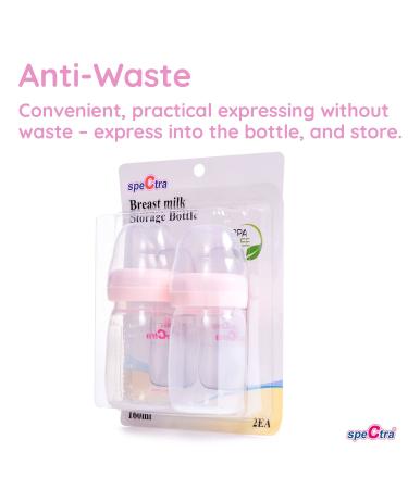 Spectra Wide Neck Baby Bottles - 2 Pack - Compatible with Spectra Breast Pump Flanges - Buy Online on GoSupps.com