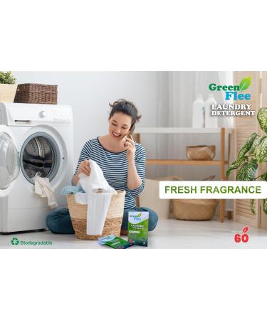 Buy Green Flee Laundry Detergent Sheets - Fresh Fragrance Eco-Friendly No Plastic Jug 60 Loads (30 Sheets) - International Shipping Available - Buy Online on GoSupps.com