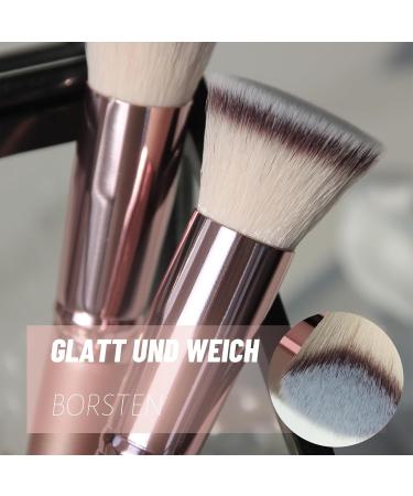 Kabuki Makeup Brush by Beasofee | Premium Synthetic Foundation & Concealer Brush - Flat Side for Powder & Liquid - 04 Rosegold - Buy Online on GoSupps.com