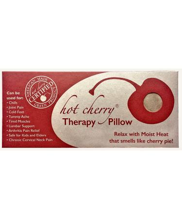 Hot Cherry Cervical/Rectangular Pillow (Tan Ultra Suede) Chronic Neck Pain Relief  Moist Heat Relaxes Muscles  Menstrual Pain  Cherry Pit Pillow FSA/HSA Approved