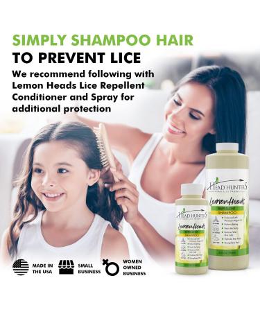Head Hunters Lemon Lice Repellent Shampoo - 12oz Natural Daily Prevention for Kids & Adults - Non-Toxic & Chemical-Free - Buy Online on GoSupps.com