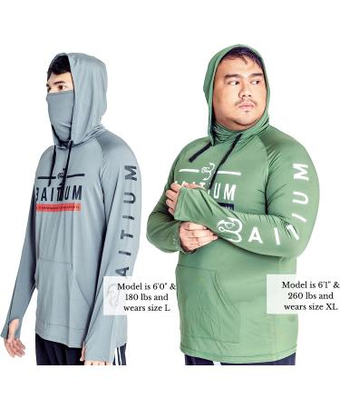 Men's Long Sleeve Fishing Shirt with Hood and Gaiter UPF 50+ Sun Protection - White - Large - Buy Online on GoSupps.com