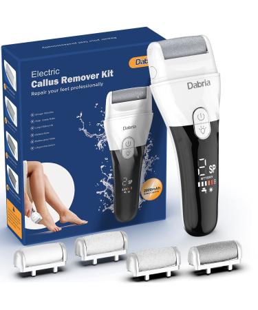 Callus Remover Electric Rechargeable 2000mAh Large Capacity  Callus Remover Foot File with Led Screen 4 Roller Heads  2 Speeds for Cracked Heels  Calluses and Hard Skin