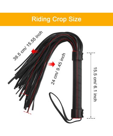 Zhichengbosi 40 cm Riding Crop Black Faux Leather Paddle Horse Crop and Riding Whip - Buy Online on GoSupps.com