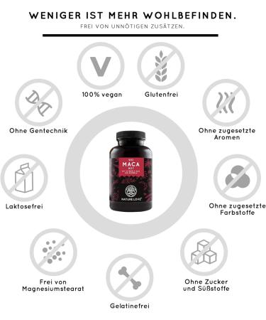 Buy Nature Love Bio Maca Red - 180 Vegan Capsules 3000mg Daily Dose Organic with Natural Vitamin C - High Potency Made in Germany - Buy Online on GoSupps.com