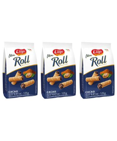 Italian Gourmet E.R. Gastone Lago Pack of 3 mini cocoa waffle rolls filled with cocoa cream 125g