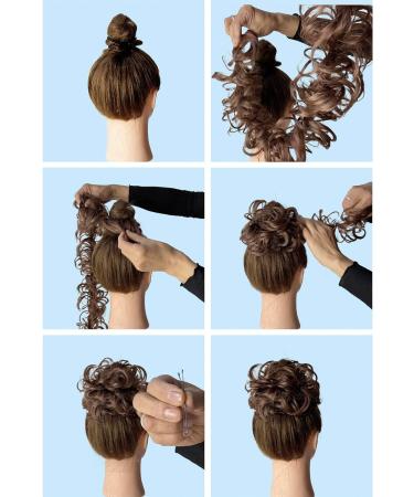 CAISHA XXL Voluminous Curly Messy Bun Hairpiece in Copper Red - Bridal Updo Hairstyle | HW20 - Buy Online on GoSupps.com