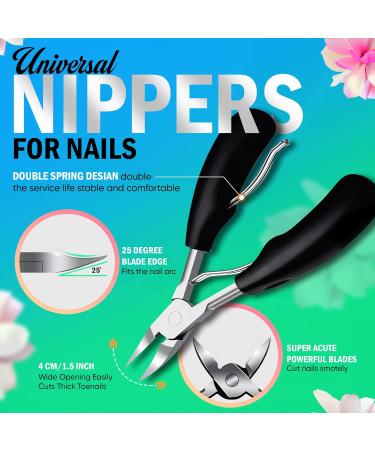 Toenail Clippers Set for Thick & Ingrown Nails Tough Toenail Fingernail 7PC Set Nail Clippers for Thick Nails and Professional Nail Cutter-Heavy Duty Stainless Steel Pedicure Toenail Scissors & More - Buy Online on GoSupps.com