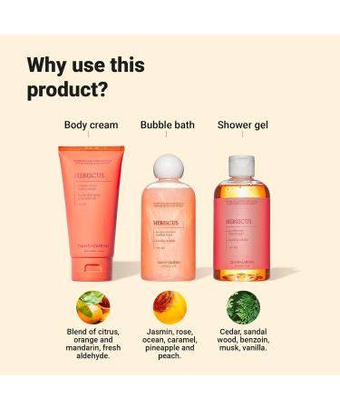 DANS UN JARDIN - Bodycare Set for Women Made in Canada - Hibiscus Fragrance - Body Cream Bubble Bath & Shower Gel - Beauty Gift Set for Women - Gentle on the Skin - Vegan Products - 3 Pack - Buy Online on GoSupps.com