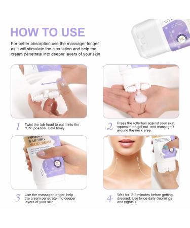 Firming Lifting Neck Cream Gua Sha Neck Cream with Massage Roller Contains Vitamin C + E Retinol Serum & Hyaluronic Acid Reduce Wrinkles Fine Lines Neck and Jawline Lift A 4.2 Fl Oz (Pack of 1) - Buy Online on GoSupps.com