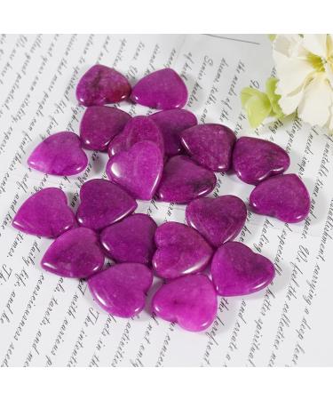 Soulful 20pcs Purple Jade Amethyst Heart-Shaped Healing Crystal Stones for Stress Relief and Reiki Healing | Love Stones | Purple Jade_20pcs - Buy Online on GoSupps.com