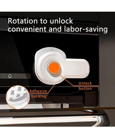 Child Safety Oven Lock 2Pcs Kitchen Safety Oven Door Lock With 3M Adhesive For Cabinets 180 rotated Oven Lock For Baby Easy To Install Heat Resistant And No Tolls Or Drill Needed - Buy Online on GoSupps.com