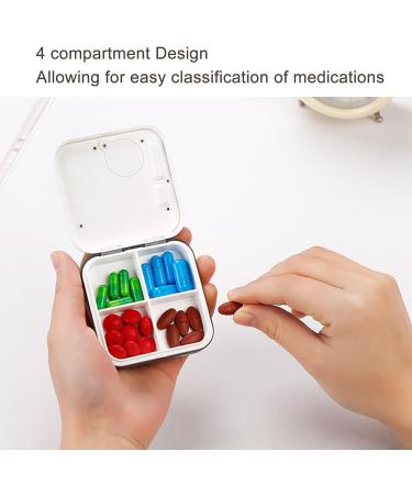 Smart Medication Organizer with Timer Bell Vibration Reminder 4 Compartments Medicine Box for Portable Storage Grey - Buy Online on GoSupps.com