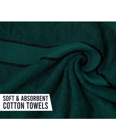 Fluffy 100% Cotton Dark Green Bath Sheets Set of 2 - Eco-Friendly, Super Soft & Highly Absorbent - Oeko-Tex Certified - 34 x 66 Inches - Buy Online on GoSupps.com