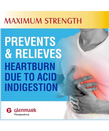 Glenmark Famotidine Tablets 20mg - 200 Count | Maximum Strength Acid Reducer for Heartburn Relief - Buy Online on GoSupps.com