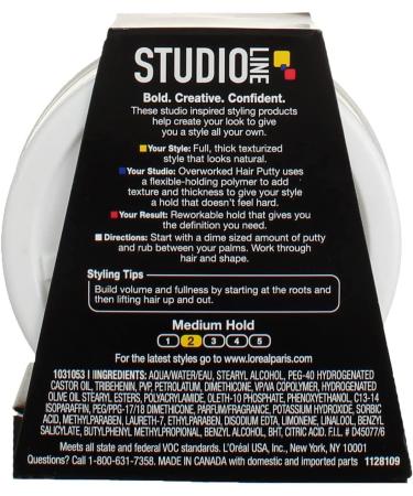 L'Oreal Paris Studio Line Texture and Control Overworked Hair Putty 1.7 Oz (3 Pack) - Styling Solution for Tired Hair - Buy Online on GoSupps.com