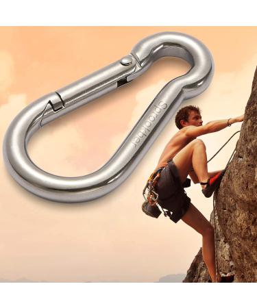 Sprookber 2.25 Inch Stainless Steel Spring Snap Hook Carabiner - Set of 6 304 Stainless Steel Clips - Buy Online on GoSupps.com