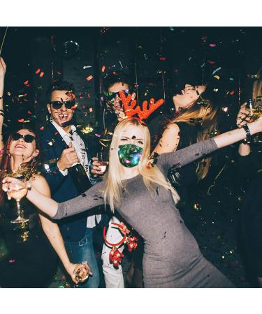 Deholifer 5-Piece Christmas Fabric Face Mask Set for Adults | Washable Cotton Mouth & Nose Protection | Adjustable & Luminescent Design - Buy Online on GoSupps.com