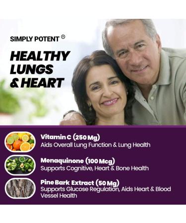 Lung Support Supplement for Cleanse & Detox - Quercetin, Bromelain, Nettle, Vitamin C, K2 & Cordyceps - 60 Capsules - Buy Online on GoSupps.com