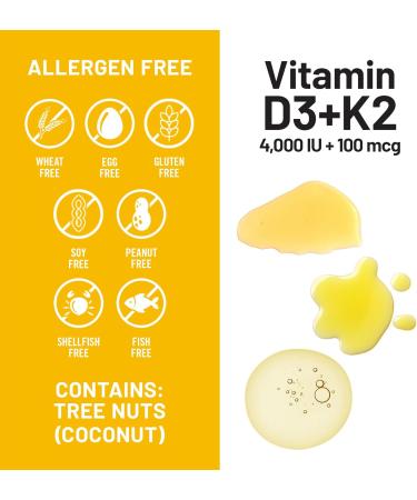 NatureWise Vitamin D3 4000IU + K2 (MK7) 100mcg with Organic Extra Virgin Coconut Oil - Supports Calcium Absorption Bone & Immune Health - Non-GMO Soy & Gluten-Free - 90 Softgels 3-Month Supply 90 Count (Pack of 1) - Buy Online on GoSupps.com