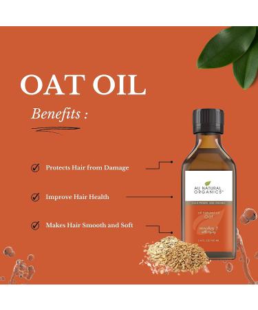Organic Oat Oil by Au Natural Organics | Anti Aging Antioxidant Oil for Face, Body, Hair, Nails | Rich in Saponins, Vitamin E, Omega-3 & Omega-6 | 3.4 Fl Oz - Buy Online on GoSupps.com