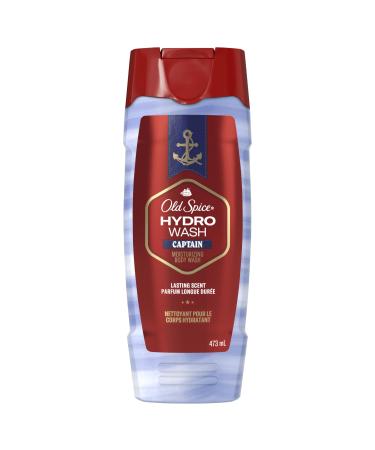 Old Spice Men's Body Wash Moisturizing Hydro Wash Captain Scent 473ml Bergamot 473 ml (Pack of 1)