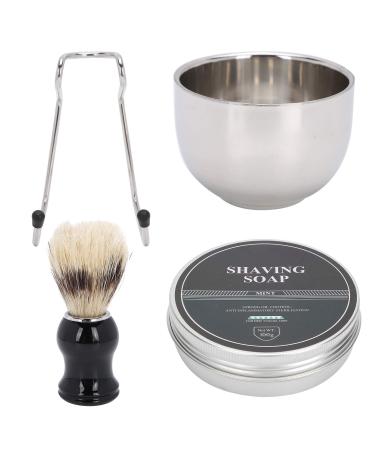 4pcs Shaving Brush Set Shaving Tool Stand Holder + Beard Shaving Brush + Shaving Bowl + Soap for Men