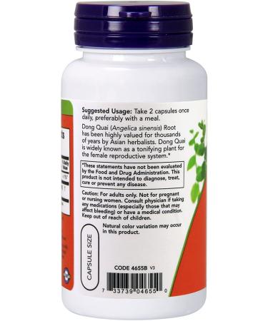 Now Foods Dong Quai 520 mg - 100 Veg Capsules for Women's Health | Shop Now - Buy Online on GoSupps.com