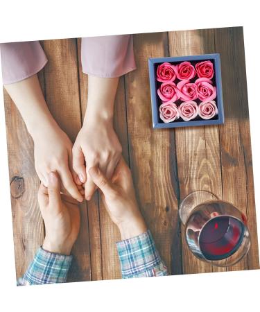 minkissy 4 Boxes Rose Box Rose Soap Flower Romantic Wedding Anniversary Mothers Day Gradient Rose Soap Bouquet Artificial Flower Soap Rose Flower Square Box Roses - Buy Online on GoSupps.com