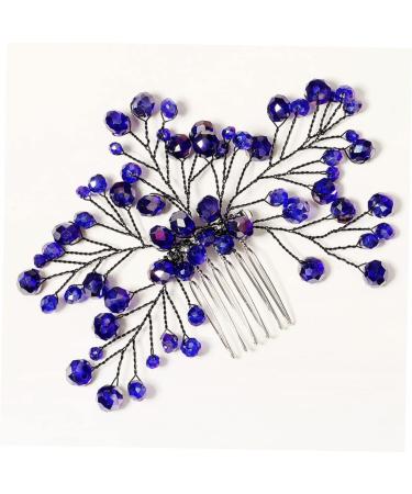Didiseaon Bridal Wedding Comb Tiara Bridal Accessories Hair Accessory for Women Floral Hair Comb Hair Comb Clip Bride Wedding Headdress Blue Zircon Hair Comb European Fashion - Buy Online on GoSupps.com