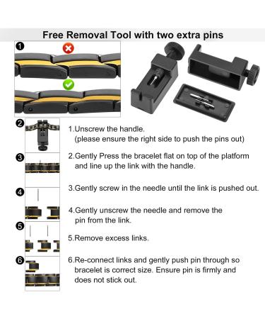Jeracol Titanium Steel Magnetic Bracelet for Men | Double Row Strength Magnets | Free Links Removal Tool | Jewelry Gift Box | Silver Gold - Buy Online on GoSupps.com