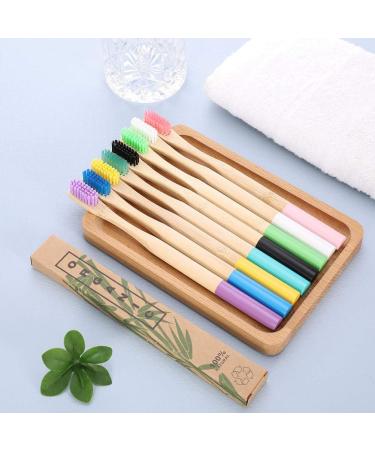 Limewie 8 Pack Wood Toothbrushes - 100% Organic Biodegradable & Colorful Sustainable Toothbrushes for Eco-Friendly Oral Care - Buy Online on GoSupps.com