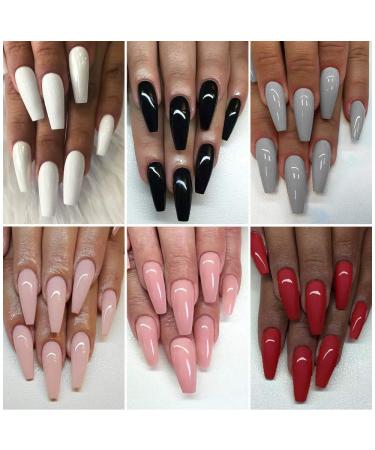 ROSALIND 12pcs Dip Powder Nail Art Kit - Nail Acrylic Dipping Powder Set for DIY Nail Decoration - No UV/LED Lamp Needed - Pink - Buy Online on GoSupps.com