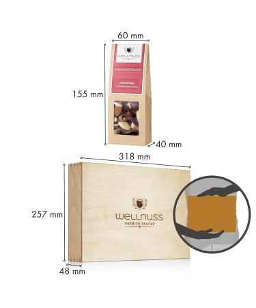 Wellnut Premium Vegan Men's Gift Set | 8 Gourmet Snacks in Birch Wood Box | Perfect Gift for Dad Brother Friend Grandpa - Buy Online on GoSupps.com