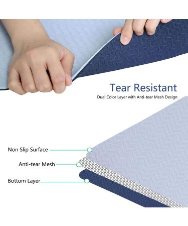 IUGA Non Slip Yoga Mat Eco Friendly with Carrying Strap - Thick Exercise Mat for Yoga, Pilates, Fitness - 72 x 24 x 6mm - Gray - Buy Online on GoSupps.com